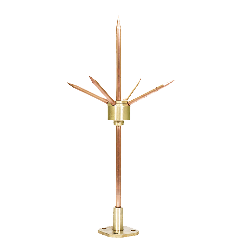 M-Star multi-point lightning air terminal for heavy duty lightning protection of buildings